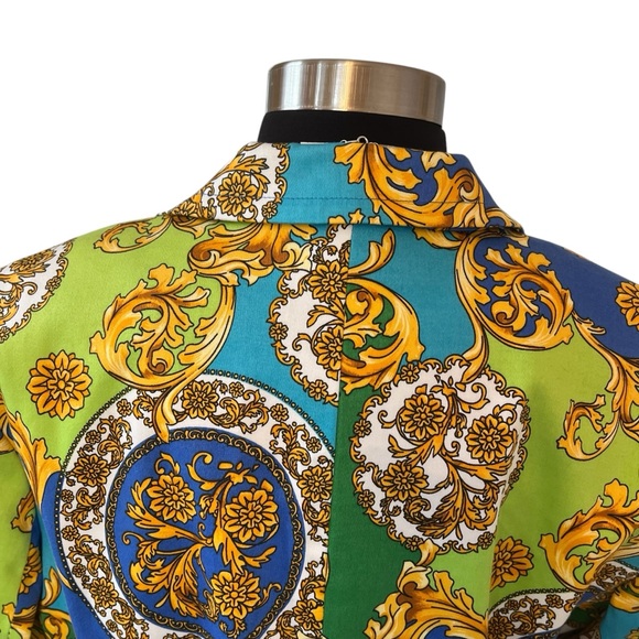 Vintage Linea by Louis Dell’Olio filigree 3 piece lined skirt suit blue green M - Picture 7 of 16